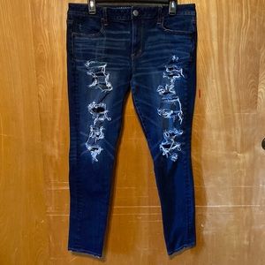 American Eagle Outfitters 360 Super Stretch Distressed Jegging - 14 Regular